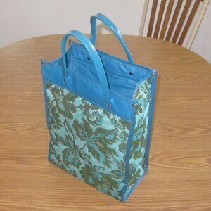 Vintage Avon Blue/Green Tapestry Tote 1970s